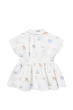 abito in cotone bianco FENDI KIDS | BFB597AVW9F0ZA0